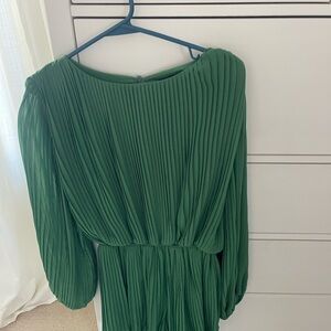 Vici Green Pleated Dress